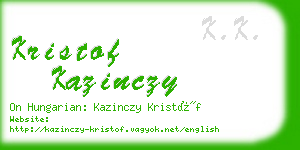 kristof kazinczy business card